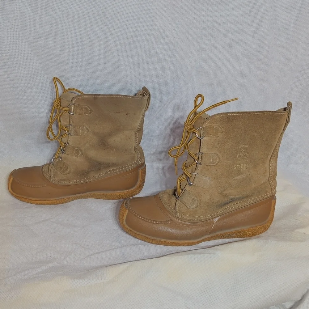 Vintage Sorel Sz 8 Tundra Tan Women's Combat Snow Boots